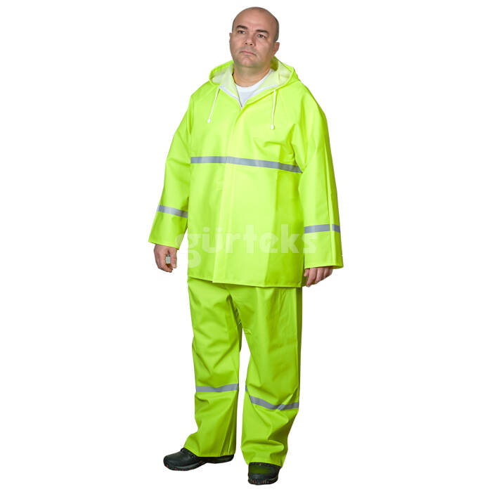 Fermuarlı Reflektörlü Takım Yağmurluk - 4