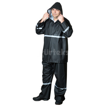 Fermuarlı Reflektörlü Takım Yağmurluk - 5