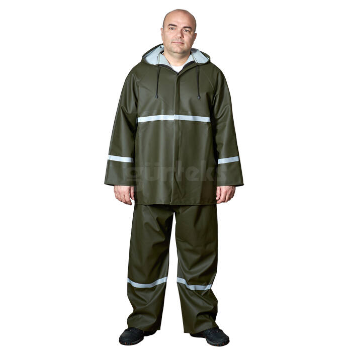 Fermuarlı Reflektörlü Takım Yağmurluk - 6