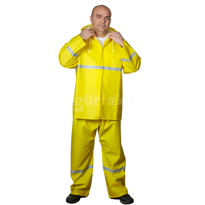 Fermuarlı Reflektörlü Takım Yağmurluk - 1